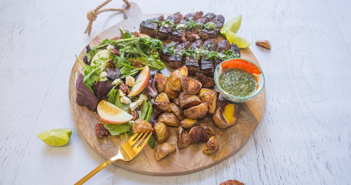Chimichurri Steak, Potato and Salad Board