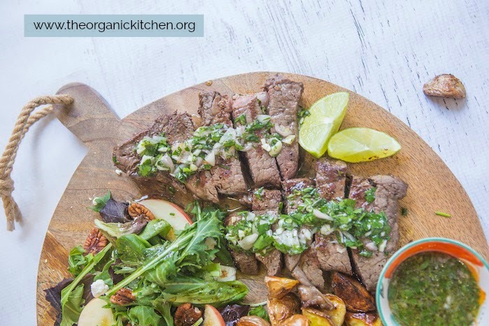 Chimichurri Steak, Potato and Salad Board #chimichurristeak #paleo #whole30 #roastedpotatoes