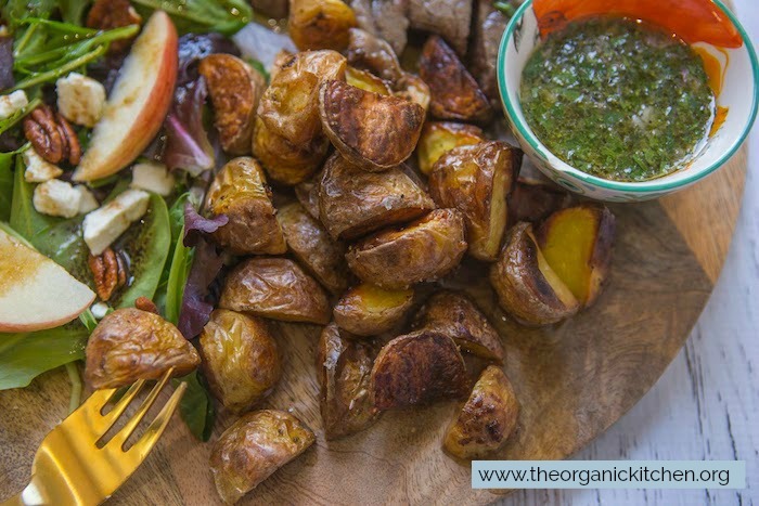 Chimichurri Steak, Potato and Salad Board #chimichurristeak #paleo #whole30 #roastedpotatoes