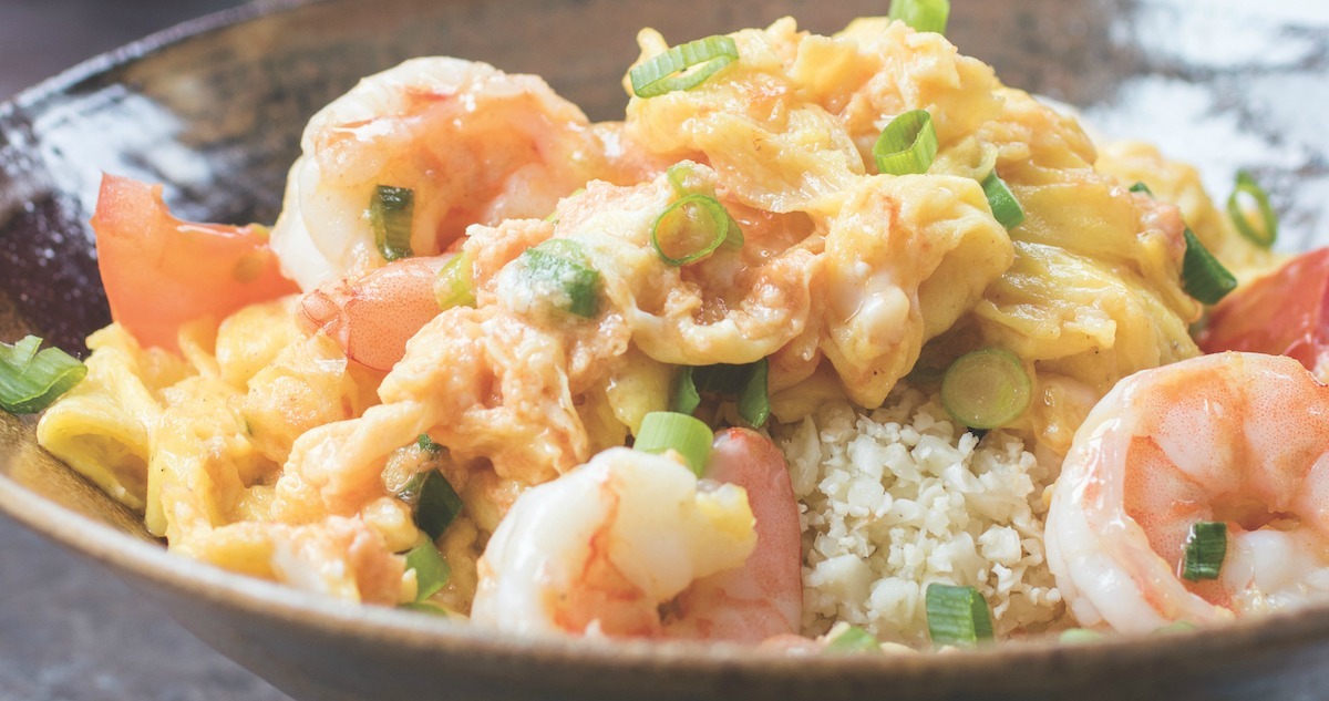 Silky Egg Stir Fry with Jumbo Shrimp