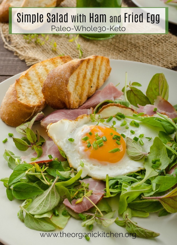 Simple Green Salad with Ham and Fried Egg #simplesalad #paleo #whole30 #keto
