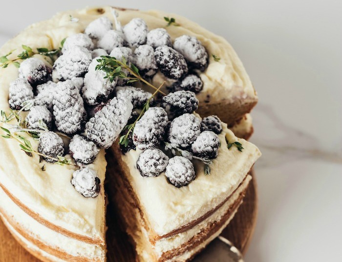 Lemon Layer Cake with Blackberries!