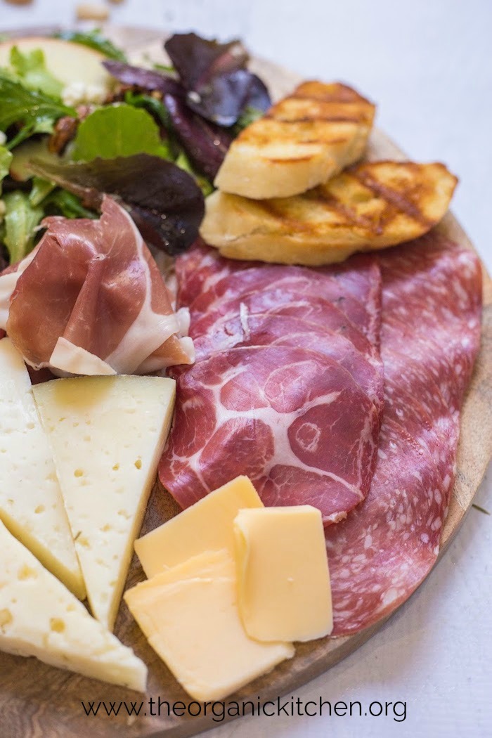Salad and Charcuterie Board Dinner #charcuterie #dinnerboard #glutenfreecharcuterie